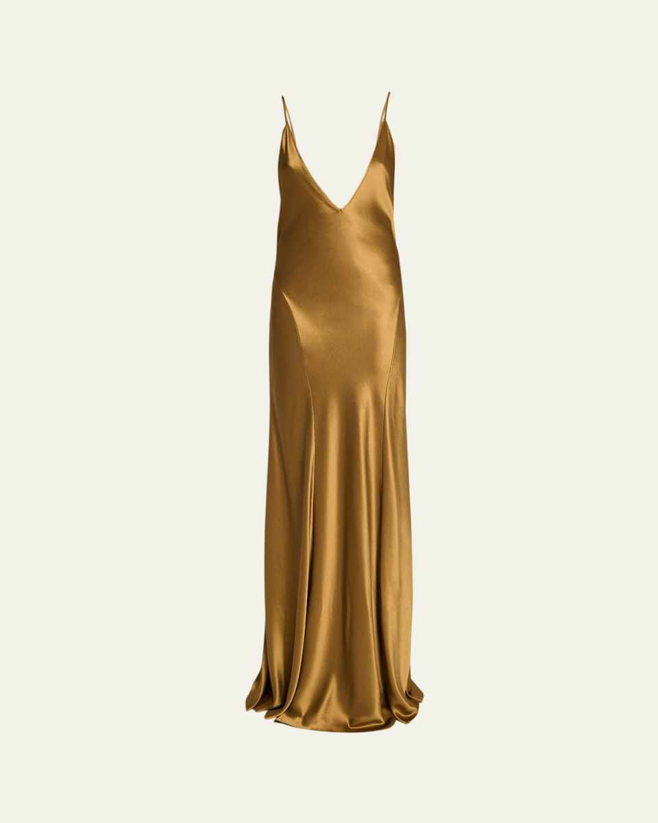 Satin Drop Waist Gown